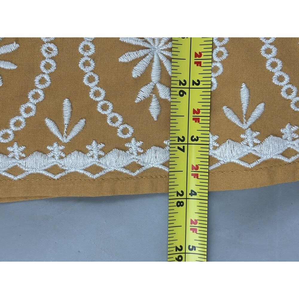Sundance Mustard Yellow Embroidered Tunic Top Large Lined Boho Festival Coastal - Picture 9 of 12